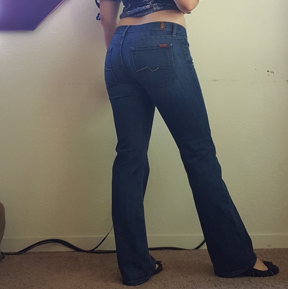 7 For All Mankind Denim - 7 For All Mankind Dark Wash Denim Bootcut Jeans